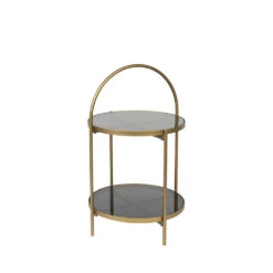 MAEVE Table D'appoint Ronde En Verre Et Métal ø43cm -Meubles Soldes Magasin table appoint ronde verre metal 43cm maeve 2