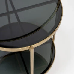 MAEVE Table D'appoint Ronde En Verre Et Métal ø43cm -Meubles Soldes Magasin table appoint ronde verre metal 43cm maeve 4