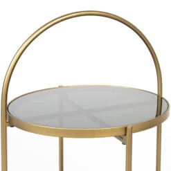 MAEVE Table D'appoint Ronde En Verre Et Métal ø43cm -Meubles Soldes Magasin table appoint ronde verre metal 43cm maeve 5
