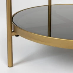 MAEVE Table D'appoint Ronde En Verre Et Métal ø43cm -Meubles Soldes Magasin table appoint ronde verre metal 43cm maeve 6