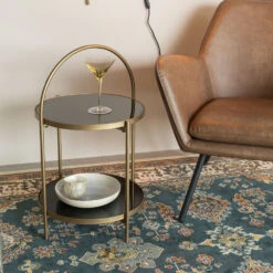 MAEVE Table D'appoint Ronde En Verre Et Métal ø43cm -Meubles Soldes Magasin table appoint ronde verre metal 43cm maeve 7