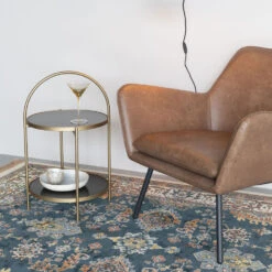 MAEVE Table D'appoint Ronde En Verre Et Métal ø43cm -Meubles Soldes Magasin table appoint ronde verre metal 43cm maeve 8