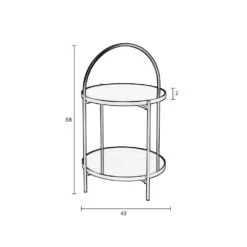 MAEVE Table D'appoint Ronde En Verre Et Métal ø43cm -Meubles Soldes Magasin table appoint ronde verre metal 43cm maeve 9