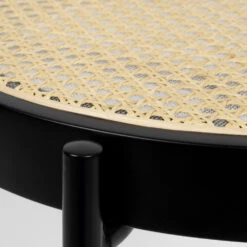 SPIKE Table D'appoint En Rotin Et Bois ø50cm -Meubles Soldes Magasin table appoint rotin bois o50cm zuiver spike 4