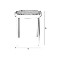 SPIKE Table D'appoint En Rotin Et Bois ø50cm -Meubles Soldes Magasin table appoint rotin bois o50cm zuiver spike 9