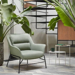 NIX Table D'appoint En Verre Strié Et Métal