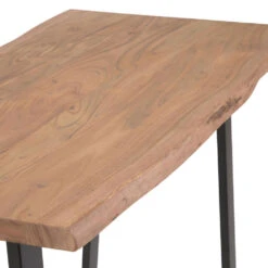 ALAIA Table De Bar En Bois D'acacia Et Métal H105 Cm -Meubles Soldes Magasin table bar bois metal kave home alaia 2