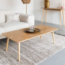 FABIO Table Basse En Bois 120x60cm