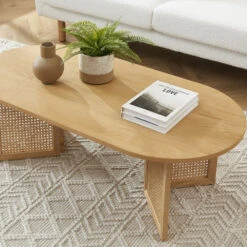 BOMBONG Table Basse En Bois Et Cannage L120cm 14 BOMBONG Table Basse En Bois Et Cannage L120cm -Meubles Soldes Magasin table basse bois cannage l120cm bombong 5