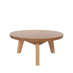 LÉONA Table Basse En Bois D'acacia ø65cm -Meubles Soldes Magasin table basse bois dacacia o65cm drawer leona 1