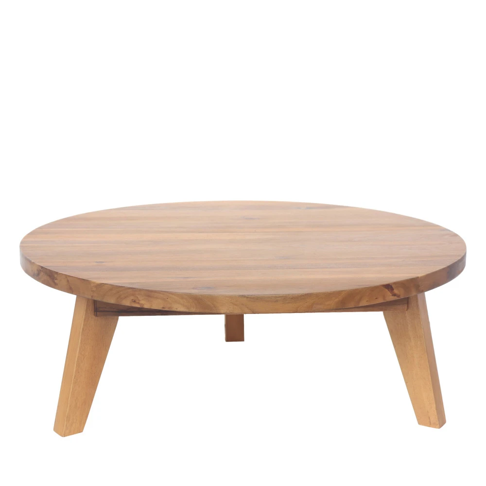 LÉONA Table Basse En Bois D'acacia ø80cm 4 LÉONA Table Basse En Bois D'acacia ø80cm – Image 2