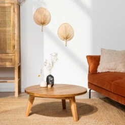 LÉONA Table Basse En Bois D'acacia ø80cm