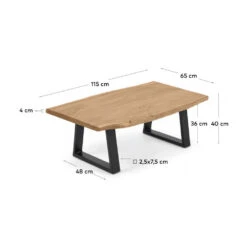 ALAIA Table Basse En Bois D'acacia Et Métal 13 ALAIA Table Basse En Bois D'acacia Et Métal -Meubles Soldes Magasin table basse bois metal kave home alaia 5