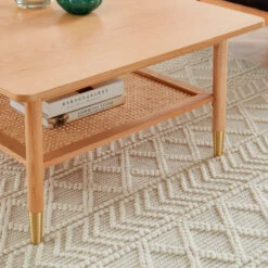 BOMBONG Table Basse Carrée En Bois Et Cannage 80x80cm -Meubles Soldes Magasin table basse carree bois cannage 80x80cm bombong 3