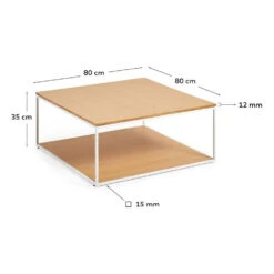 YOANA Table Basse Carrée En Bois Et Métal -Meubles Soldes Magasin table basse carree bois metal yoana kave home 3