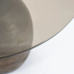 BOND Table Basse En Verre Et Bois ø60cm -Meubles Soldes Magasin table basse en verre et bois 60cm by boo bond 2