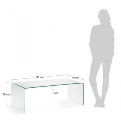 BURANO Table Basse En Verre Trempé -Meubles Soldes Magasin table basse en verre trempe transparent burano 3