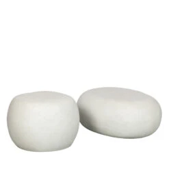 PEBBLE Table Basse Organique En Fibre D'argile -Meubles Soldes Magasin table basse jardin organique fibre argile woood pebble 2