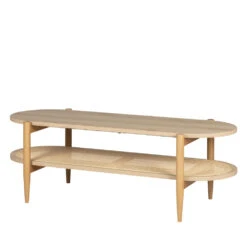 ELLOS Table Basse Ovale En Bois Et Cannage -Meubles Soldes Magasin table basse ovale bois cannage drawer ellos 2