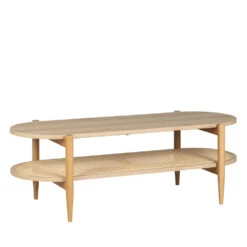 ELLOS Table Basse Ovale En Bois Et Cannage -Meubles Soldes Magasin table basse ovale bois cannage drawer ellos 3