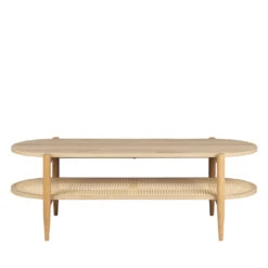 ELLOS Table Basse Ovale En Bois Et Cannage -Meubles Soldes Magasin table basse ovale bois cannage drawer ellos 4