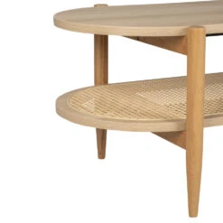 ELLOS Table Basse Ovale En Bois Et Cannage -Meubles Soldes Magasin table basse ovale bois cannage drawer ellos 8