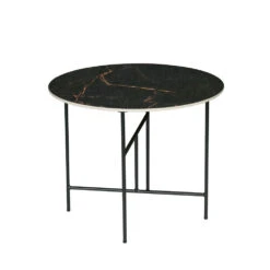 VIDA Table Basse En Porcelaine Effet Marbre 48xØ60 -Meubles Soldes Magasin table basse porcelaine effet marbre 48x60 woood vida 1