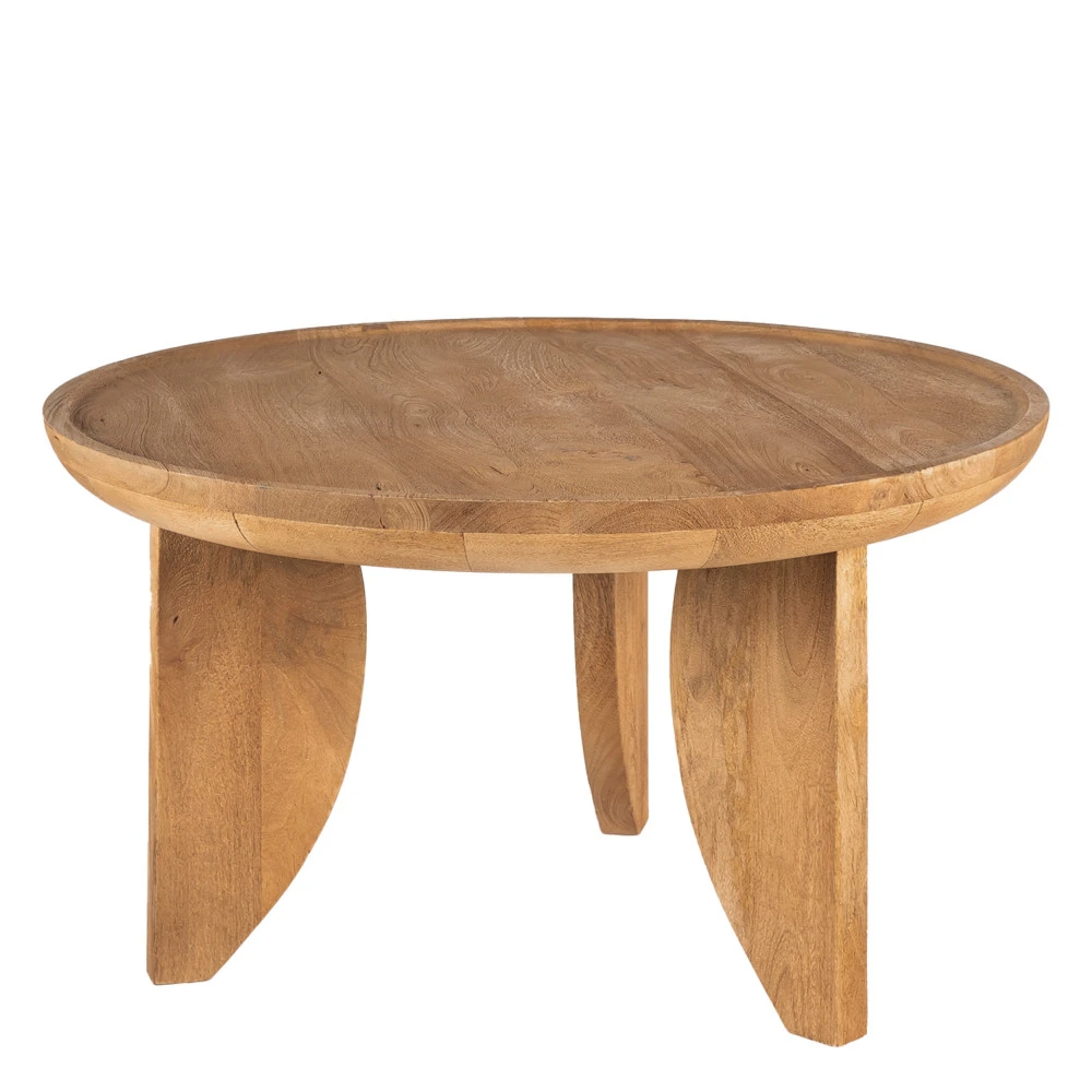 JEPARA Table Basse Ronde En Bois Massif ø84cm 4 JEPARA Table Basse Ronde En Bois Massif ø84cm – Image 2
