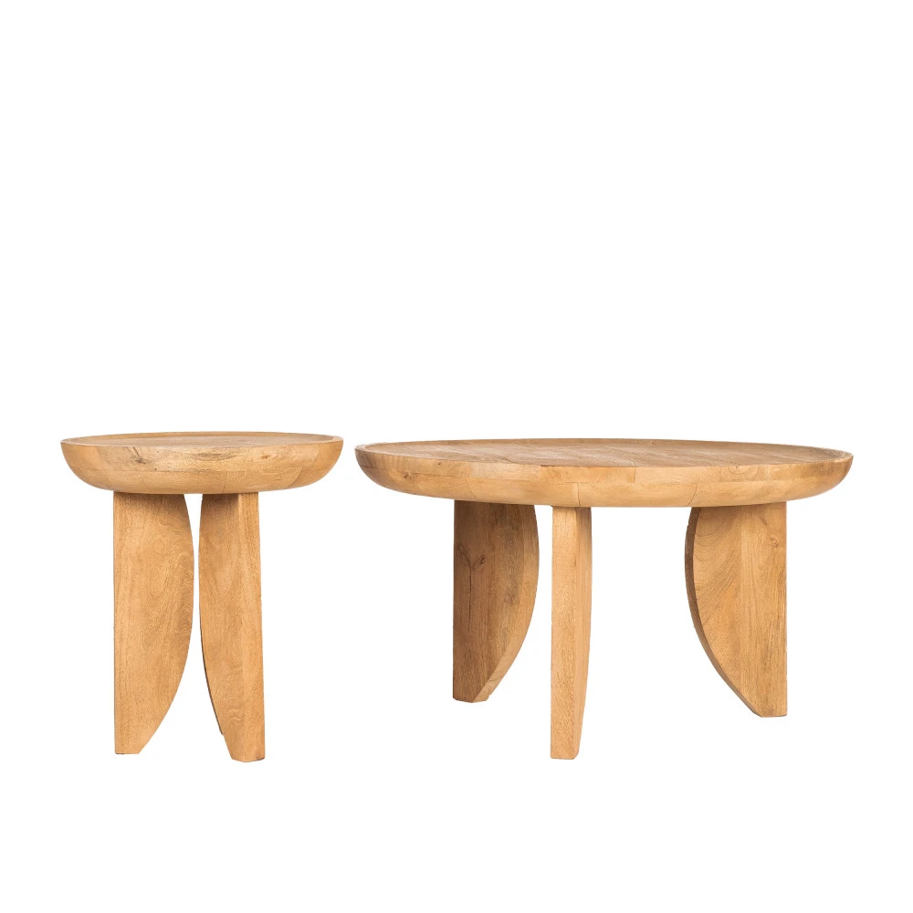 JEPARA Table Basse Ronde En Bois Massif ø84cm 5 JEPARA Table Basse Ronde En Bois Massif ø84cm – Image 3