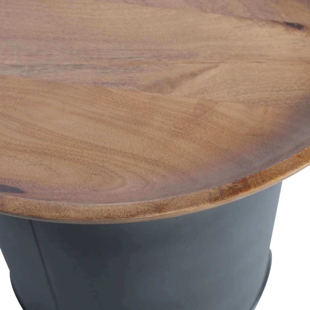 DUA Table Basse Ronde En Bois Et Métal ø53cm 5 DUA Table Basse Ronde En Bois Et Métal ø53cm – Image 3