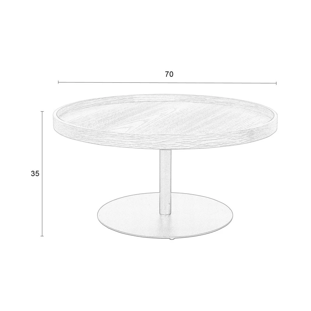 YURI Table Basse Ronde En Bois Et Métal ø70cm 8 YURI Table Basse Ronde En Bois Et Métal ø70cm – Image 6