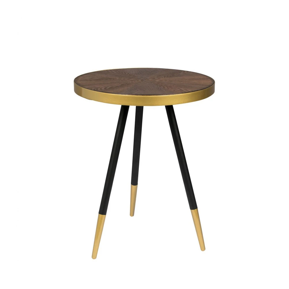DENISE Table Basse Ronde En Métal Et Bois ø44cm 4 DENISE Table Basse Ronde En Métal Et Bois ø44cm – Image 2