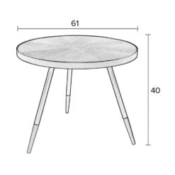 DENISE Table Basse Ronde En Métal Et Bois ø61cm -Meubles Soldes Magasin table basse ronde metal bois o61cm denise 2