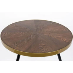 DENISE Table Basse Ronde En Métal Et Bois ø61cm -Meubles Soldes Magasin table basse ronde metal bois o61cm denise 3