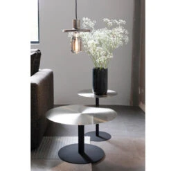 SNOW Table Basse Ronde En Métal Brossé ø40cm