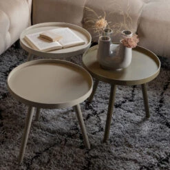 SASHA Table Basse Ronde En Métal ø41cm -Meubles Soldes Magasin table basse ronde metal o41cm woood sasha 4