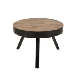 SURI Table Basse Ronde ø58 Cm En Teck Recyclé Medium -Meubles Soldes Magasin table basse ronde o58 cm en teck recycle suri medium 1