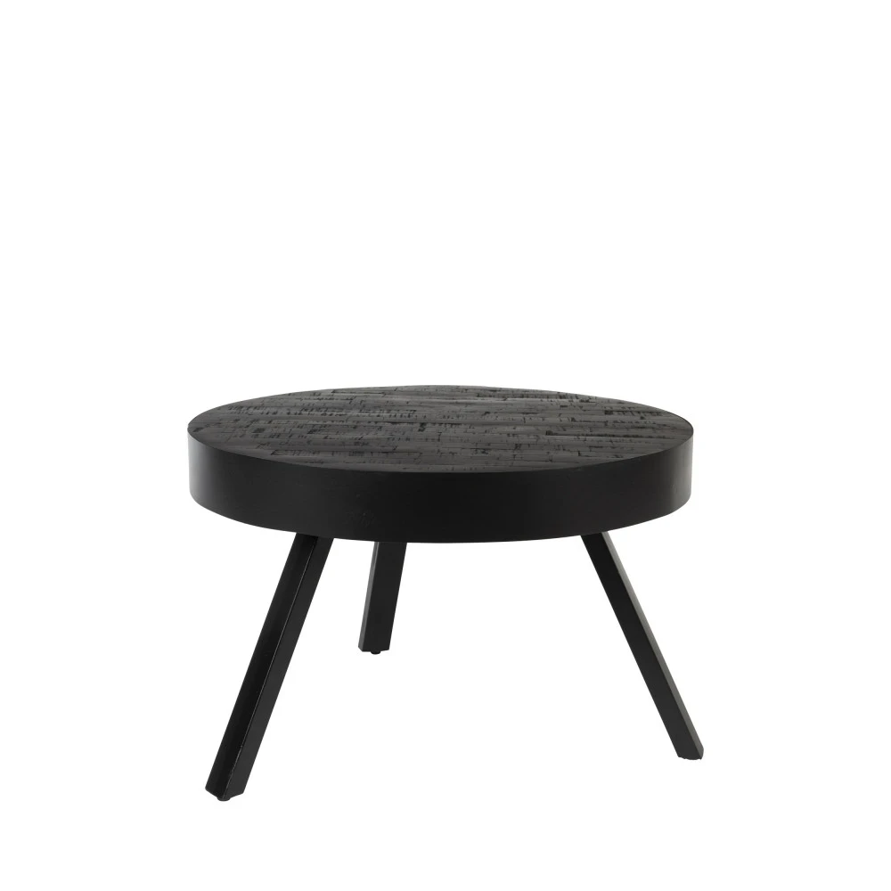 SURI Table Basse Ronde En Teck Recyclé Et Métal ø58cm 4 SURI Table Basse Ronde En Teck Recyclé Et Métal ø58cm – Image 2