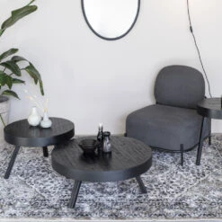 SURI Table Basse Ronde En Teck Recyclé Et Métal ø58cm 16 SURI Table Basse Ronde En Teck Recyclé Et Métal ø58cm -Meubles Soldes Magasin table basse ronde teck recycle metal o58cm suri 6