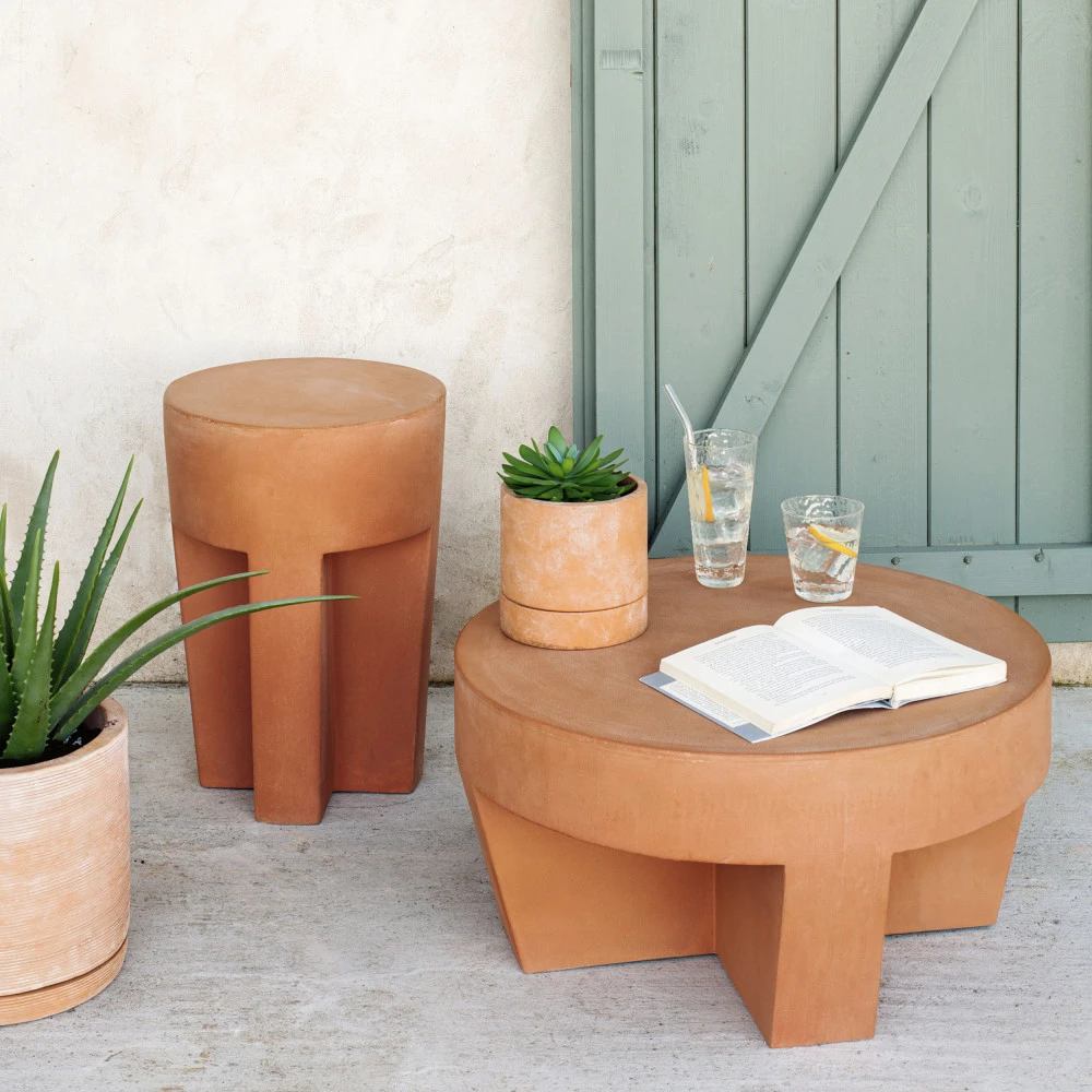 VILENA Table Basse Ronde En Terre Cuite ø60cm 3 VILENA Table Basse Ronde En Terre Cuite ø60cm
