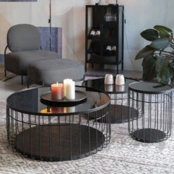 LANCE Table Basse Ronde En Verre Et Métal ø60cm -Meubles Soldes Magasin table basse ronde verre metal 60cm lance 5