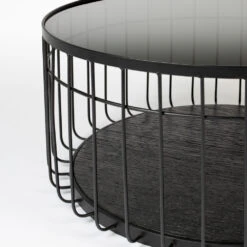 LANCE Table Basse Ronde En Verre Et Métal ø80cm -Meubles Soldes Magasin table basse ronde verre metal 80cm lance 2