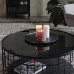 LANCE Table Basse Ronde En Verre Et Métal ø80cm -Meubles Soldes Magasin table basse ronde verre metal 80cm lance 5