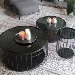 LANCE Table Basse Ronde En Verre Et Métal ø80cm -Meubles Soldes Magasin table basse ronde verre metal 80cm lance 6