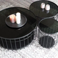 LANCE Table Basse Ronde En Verre Et Métal ø80cm -Meubles Soldes Magasin table basse ronde verre metal 80cm lance 8