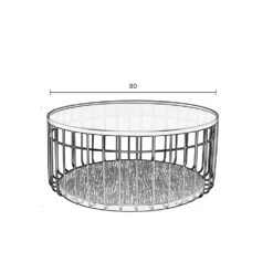 LANCE Table Basse Ronde En Verre Et Métal ø80cm -Meubles Soldes Magasin table basse ronde verre metal 80cm lance 9
