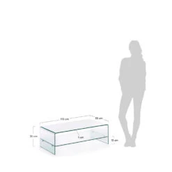 BURANO Table Basse En Verre 110x55 Cm -Meubles Soldes Magasin table basse verre 110x55 cm burano 4