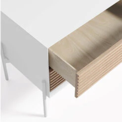 MARIELLE Table De Chevet En Bois 2 Tiroirs -Meubles Soldes Magasin table chevet bois 2 tiroirs kave home marielle 2