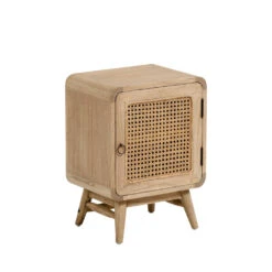 JARABACOA Table De Chevet En Bois Et Cannage -Meubles Soldes Magasin table chevet bois cannage jarabacoa 2