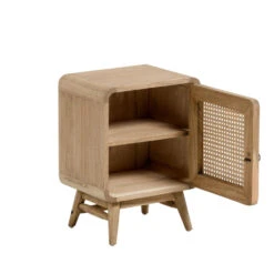 JARABACOA Table De Chevet En Bois Et Cannage -Meubles Soldes Magasin table chevet bois cannage jarabacoa 3